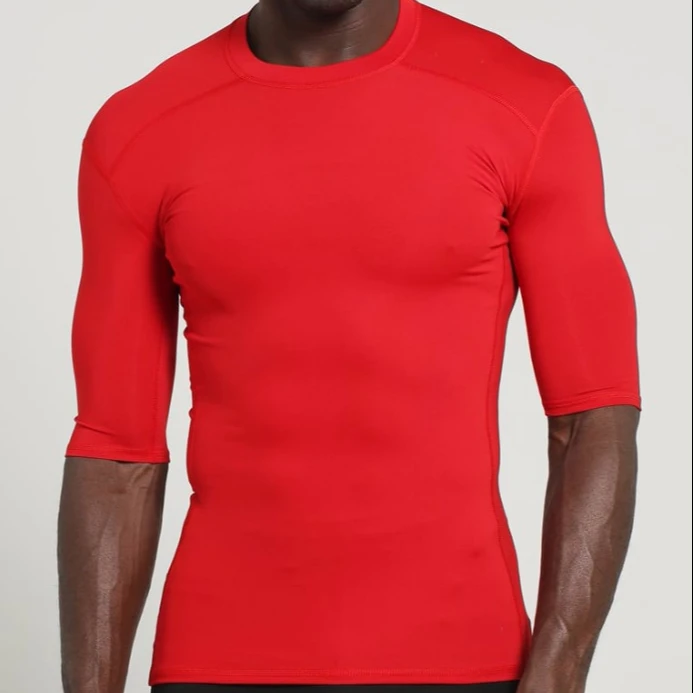 red spandex shirt