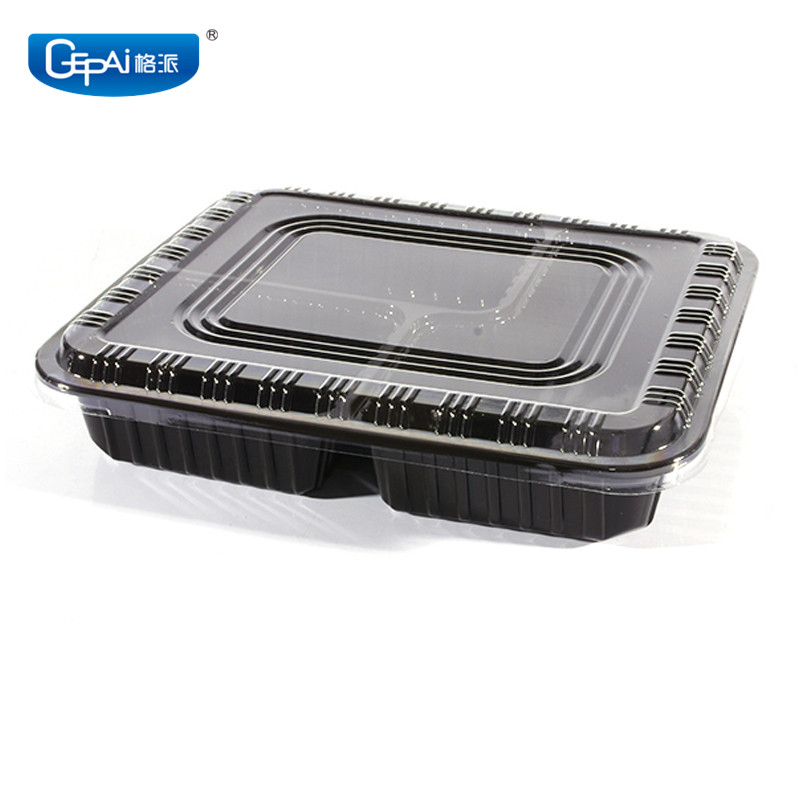 3 Compartment Rectangular Plastic Disposable Microwaveable Food Container Lids Freezer Safe Lunch Box Sushi Storage Take Away
