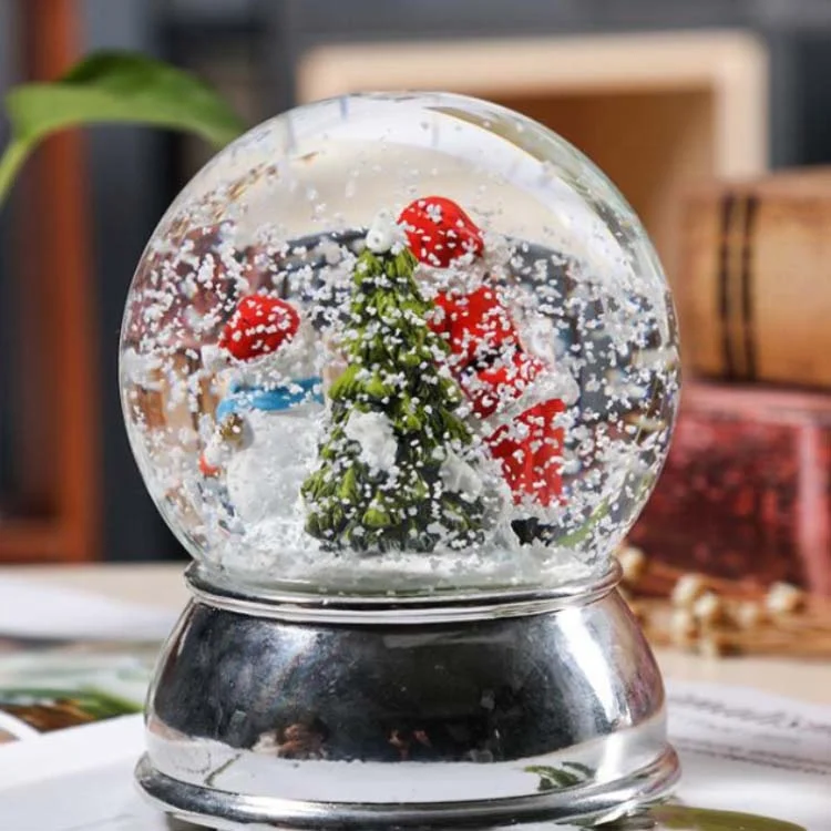 2019 китайский поставщик, рождественские снежинки, санта-клаус, водный снежный шар с выдувкой снега