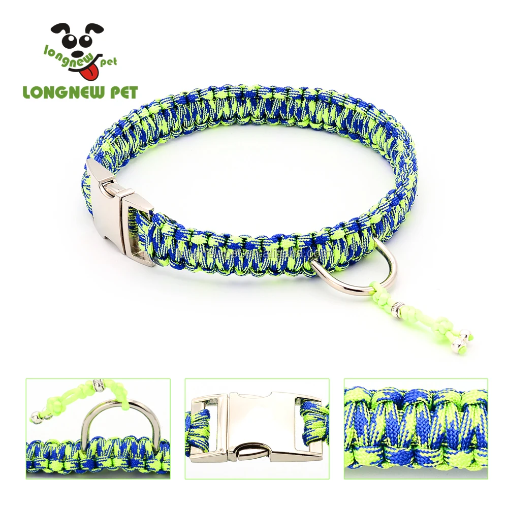 Paracord dog collar with nameplate best sale