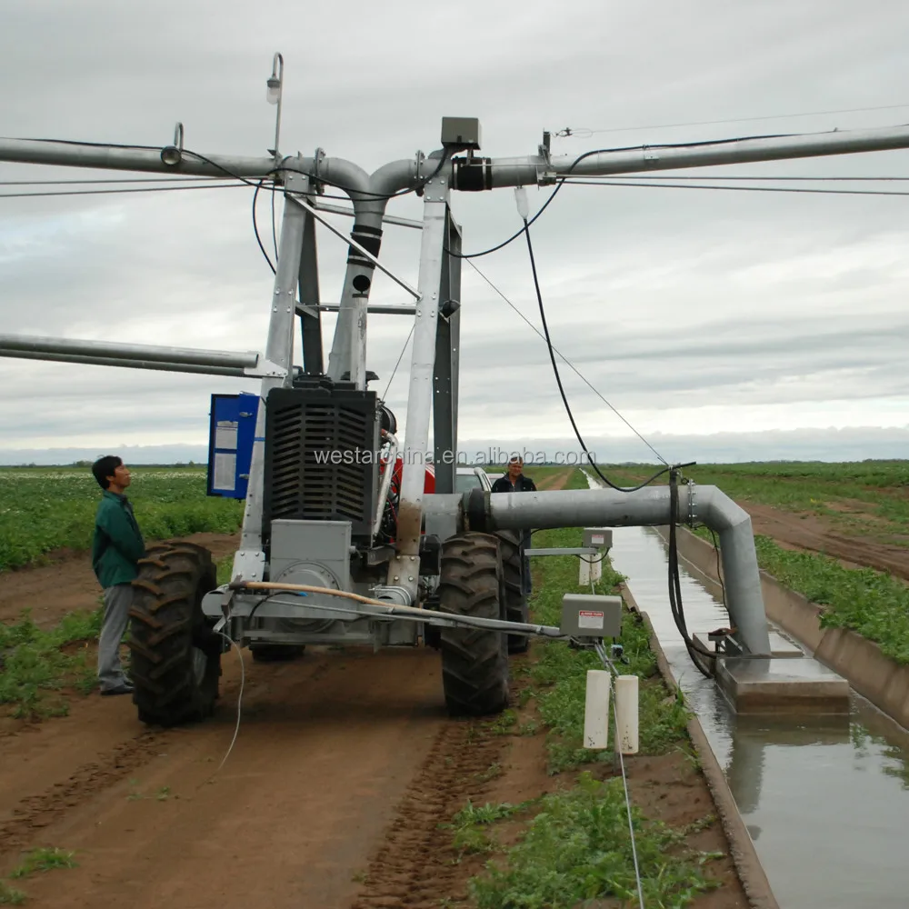 2022 High Quality Lateral Move Irrigation /four Wheels With Ditch Feed