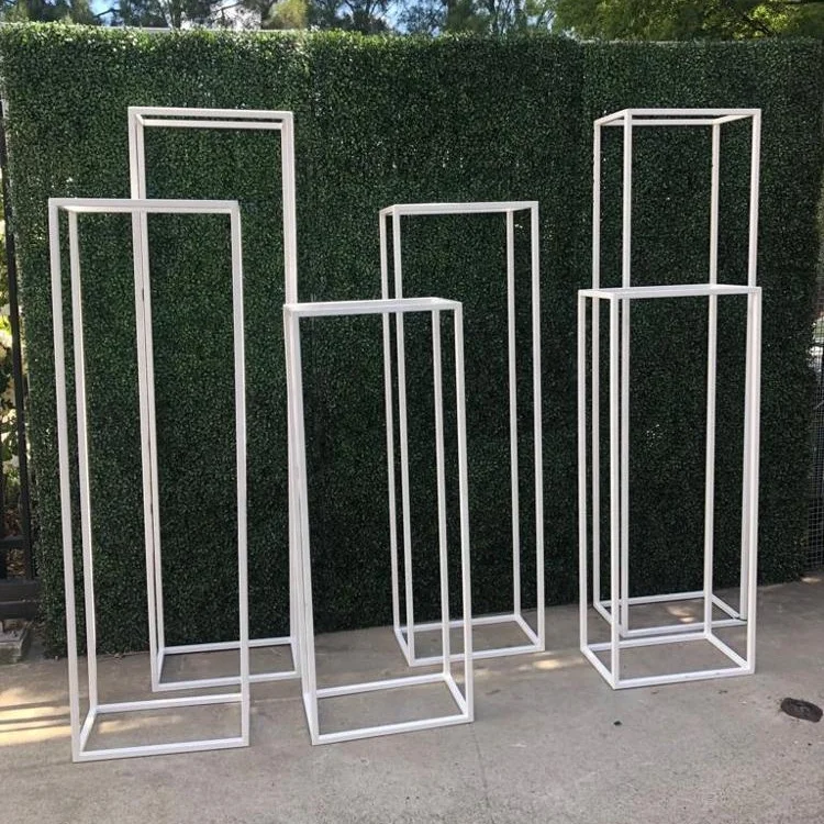 2019 Year Hot Sale Square Iron Metal Floral Stand Plinths Backdrops For Wedding