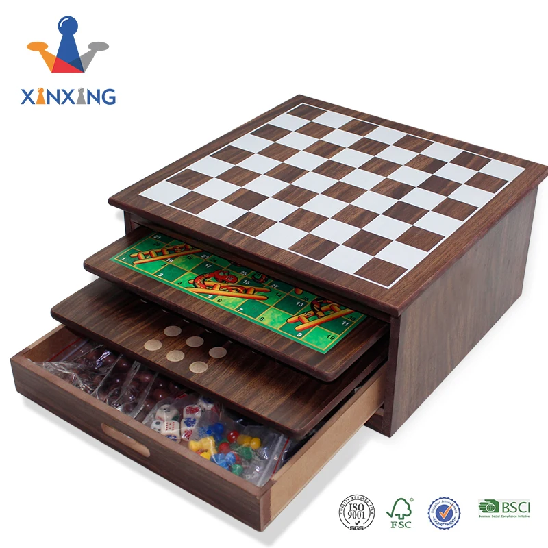 High Quality Pavilion Games Combo Game Table Set 10 in 1 Wooden Chess Game Set