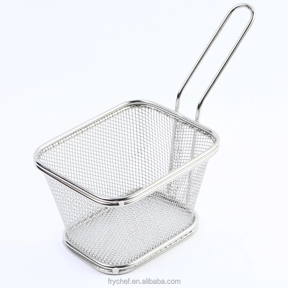 Корзина из нержавеющей стали для французского фаст-фуда, корзина для глубокой жарки, сетчатая корзина для рыбы и цыпленка F0051