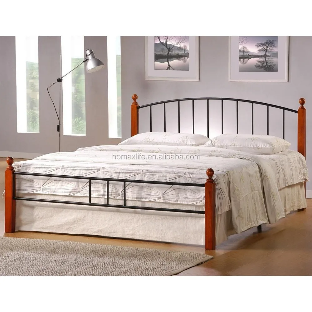 China Modern Designs Bedroom Furniture Iron Metal Double Bed Designs With Wooden Leg Buy China Furniture Wood Double Bed Designs Wood Double Bed Designs Indian Wood Double Bed Designs Product On Alibaba Com