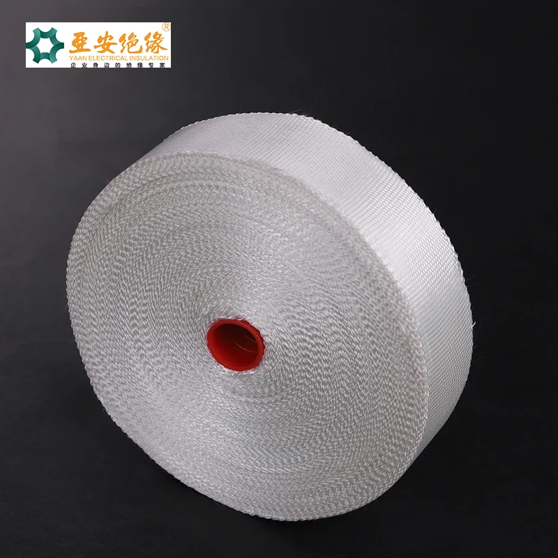 YAAN high strength insulation fiber non alkali fiberglass tape made by glass fiber yarn for transformer motor winding materials