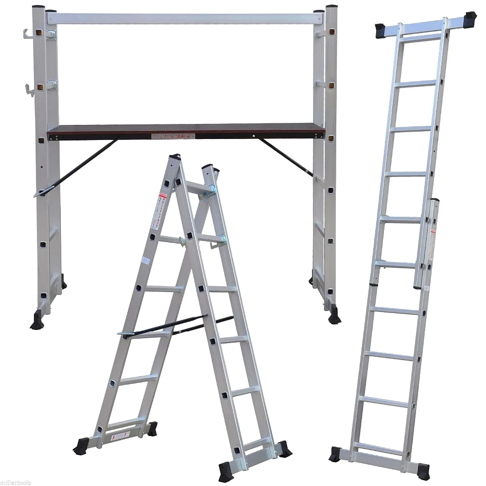 Aluminium Folding Scaffolding Platform Ladder With Wheels Buy Aluminium ...