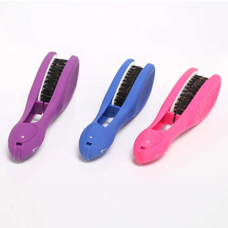 Colorful factory professional hair straightening brush, hair brush straightener, iron hair straighte