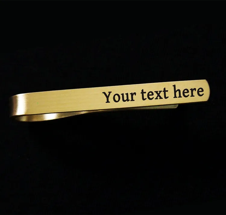 Mens Tie Bar Custom Clip For Him in Gold Color High Quality