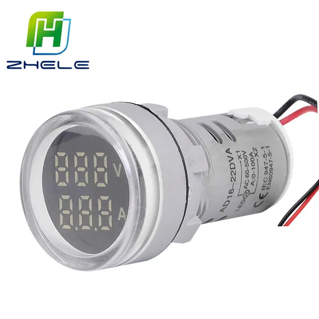 Mini Amperometro Digitale Con Display A LED, 0-100A, Per Quadri Elettrici E Pannelli Di Controllo, Colore Blu