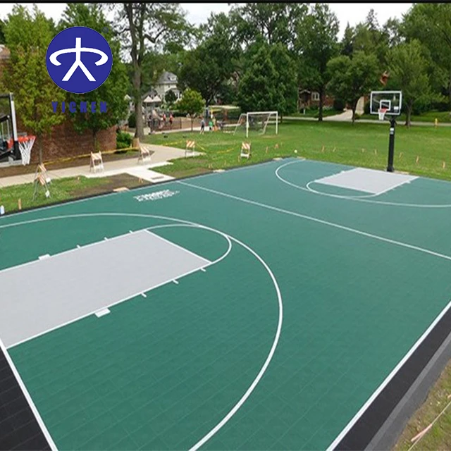 Используемая на открытом воздухе PP соединенная плитка, Спортивная плитка для баскетбольной площадки