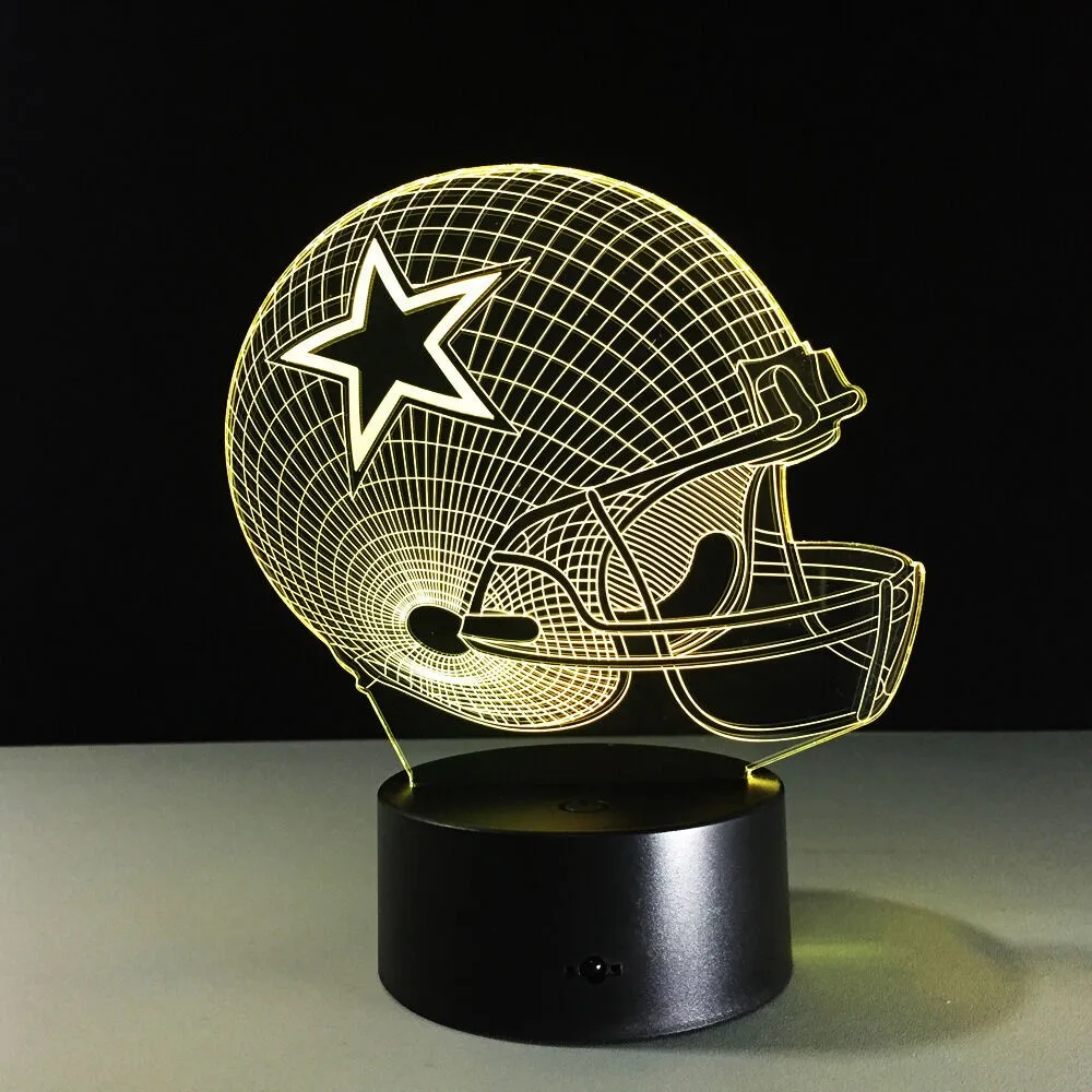 ダラスカウボーイズNFLカスタム7色変更3D LEDライトモダンABS