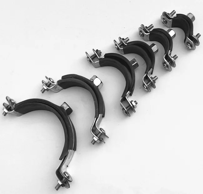 3/8 To 10 Inch Galvanized Heavy Duty Pipe Clamp With Rubber Cushion