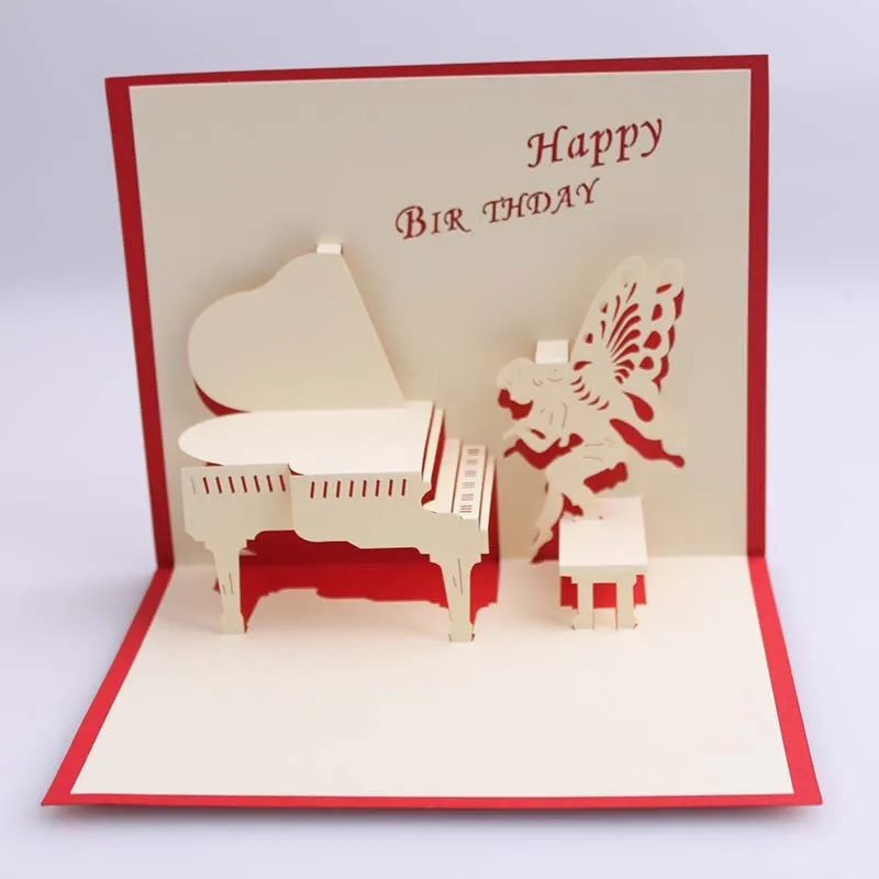 3D Creux train forme carte de vœux CARTES POSTALES AVEC ENVELOPPE anniversaire cartes d 