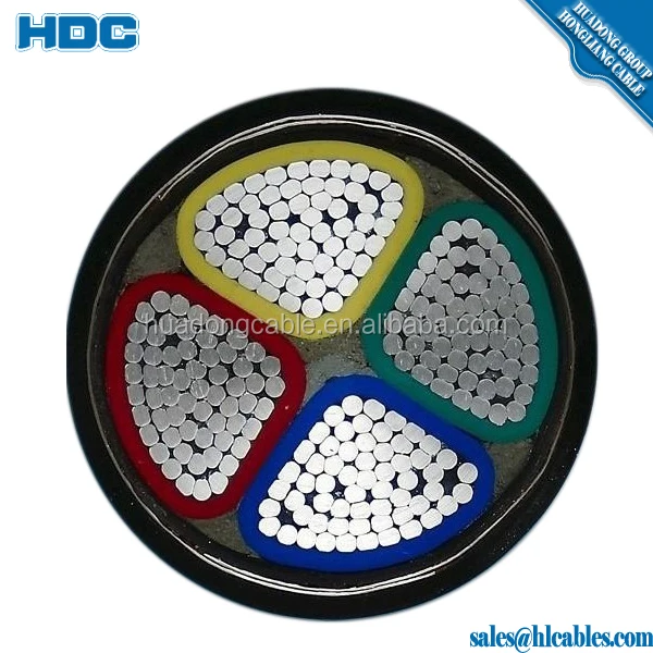 AL PVC Insulation PVC Sheath 4x150mm2 Aluminium Power Cable