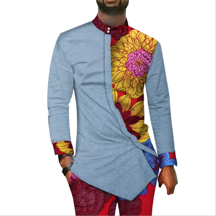 Контрастная джинсовая вощеная ткань, Африканский Национальный мужской костюм