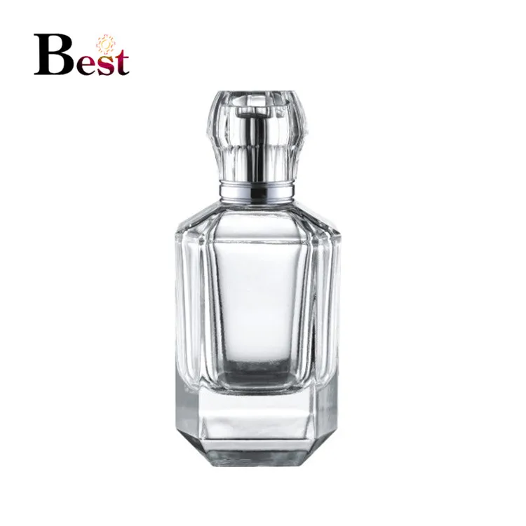 Source manufacturer custom square 35ml 50ml 100ml empty perfume bottles  clear perfume bottles luxury glass perfume bottle on m.