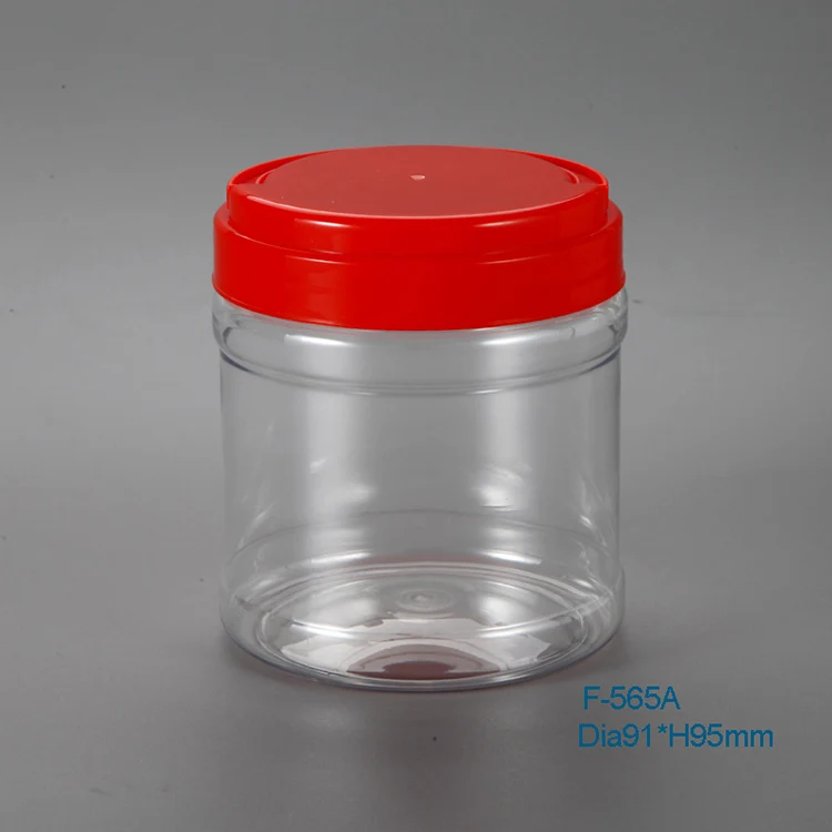 500ml Cylinder clear Plastic Food Bottle with Lid