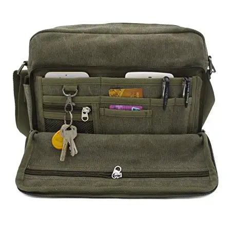 Multifunctional Mens Womens Crossbody Handbag Messenger Shoulder Purse Bag Canvas Travel Purse Change Packet