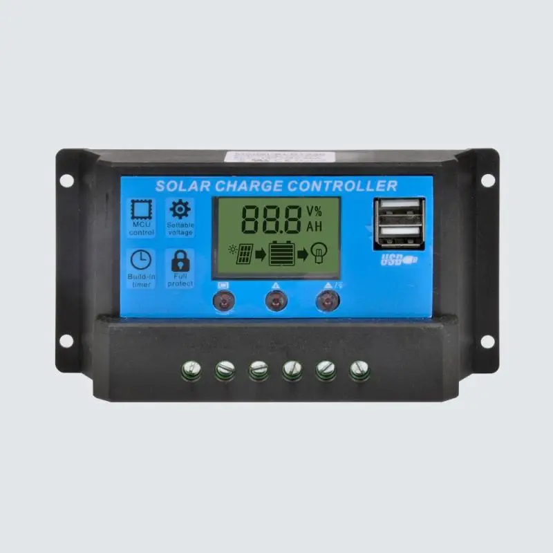 Home Mppt Solar Charge Controller 12v 24v 10a 20a 30a Manual PWM Solar Charge Controller for Lithium Battery