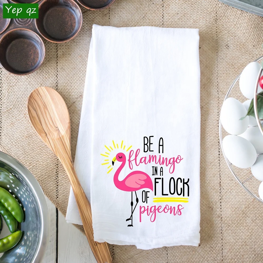 flamingo tea towels custom printed tea towel - buy custom