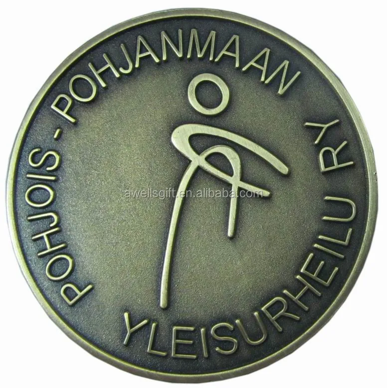 AWELLS Pamätná minca v severskom štýle pre všeobecné športové podujatia, minimalistická reliéfna kovová medaila, exkluzívny zbierkový predmet pre regionálne športové zväzy