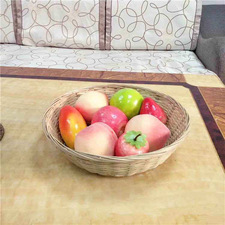 
Новый продукт, круглая бамбуковая корзина для хранения еды/фруктов/напитков 