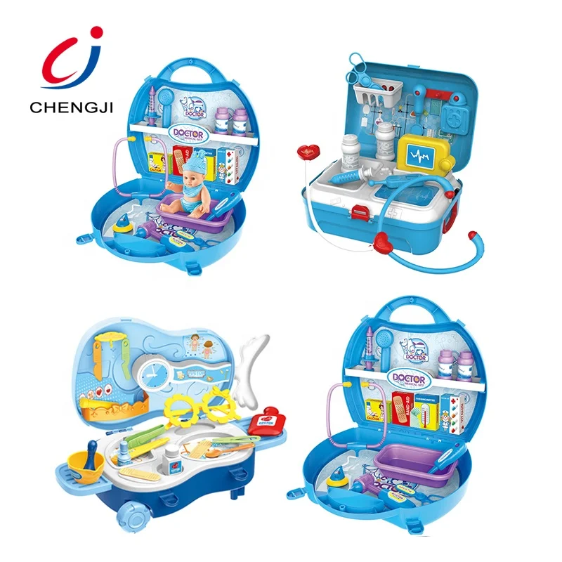 
 Оптовая продажа, дешевый портативный Дошкольный врач, клиника, набор инструментов, игрушечный Медицинский Набор  