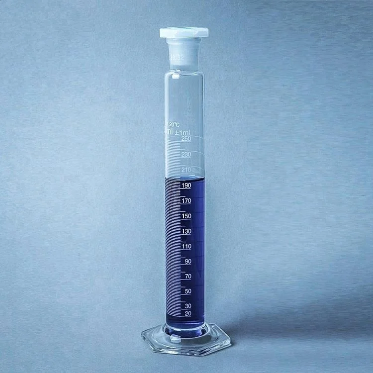 lab 50ml glass conical graduated measuring