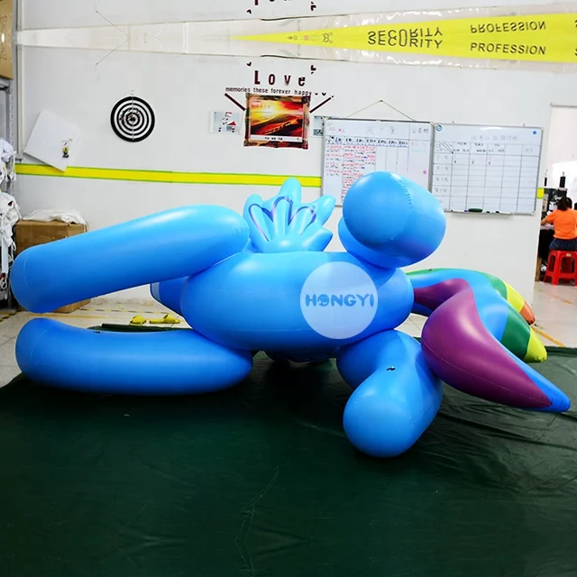 Factory Design Carnival Parade Rainbow Adult Inflatable Bouncing Horse