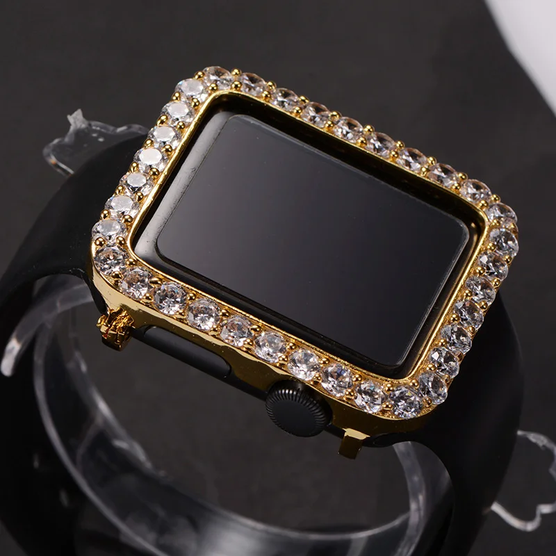 
Серия 1/2/3 38 мм 42 мм льдом часы с бриллиантами чехол для Apple 