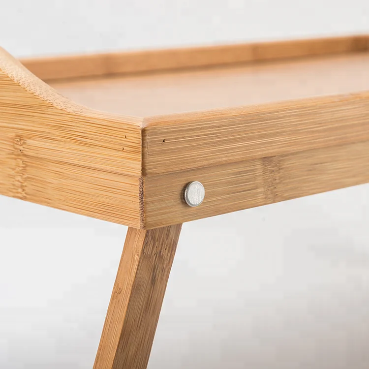 Натуральный поднос для еды портативный легкий кровати деревянный бамбуковый завтрака со складными