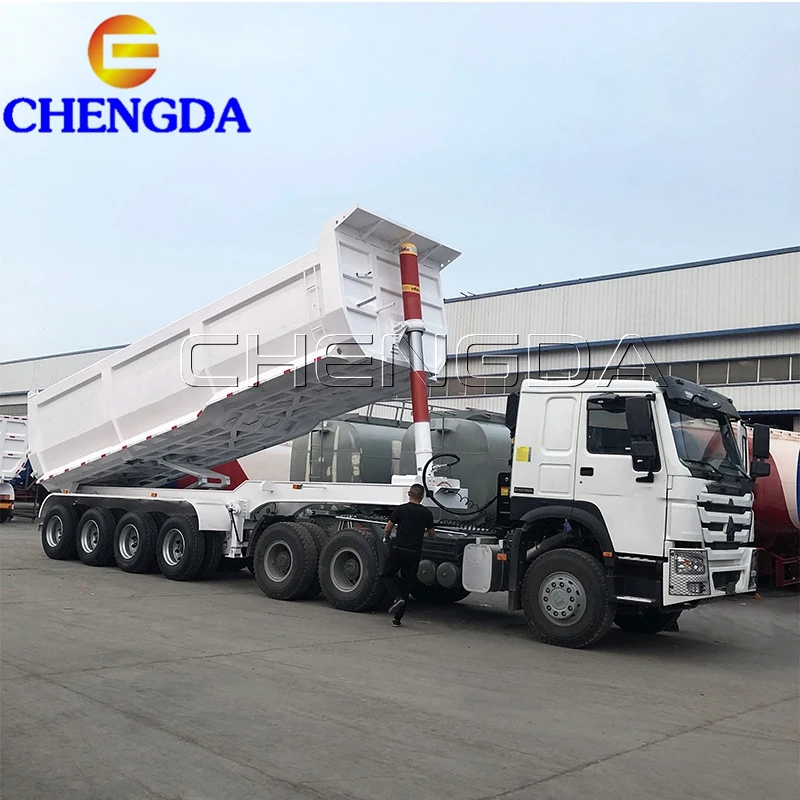 4 Axles 40 Cubic Meter Tandem Tipper Semi Trailer by Chengda