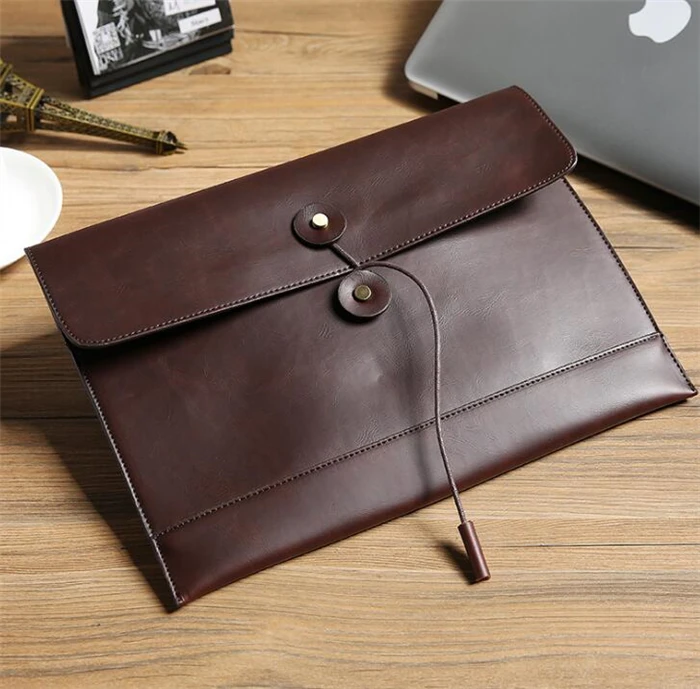 Wholesale Korean vintage business oversized pu leather briefcase envelope clutch  bag for men From m.