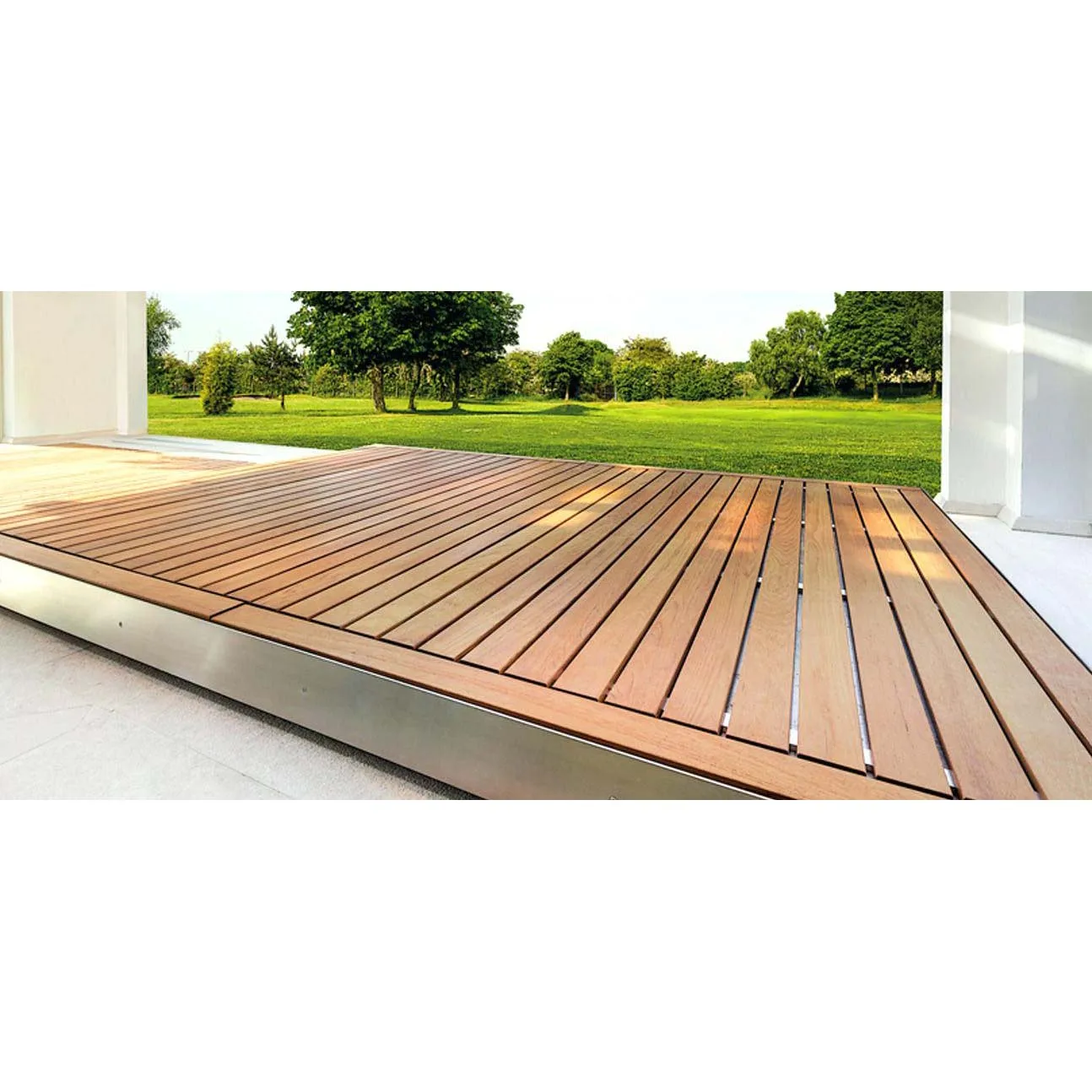 Nice and Save Space Space  Automatic Deck Swimming Pool Cover  with Stainless Steel  Frame  Pool Cover