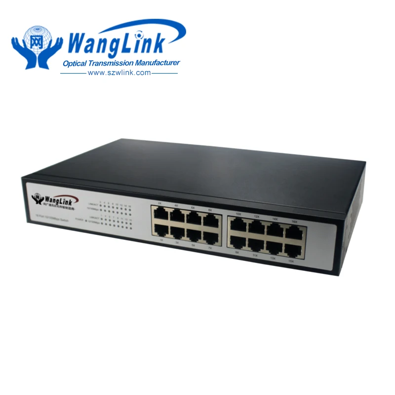 
Wanglink 10/100 Мбит/с, 16 портов, переключатель быстрой локальной сети, полный/полудуплексный интернет-коммутатор 
