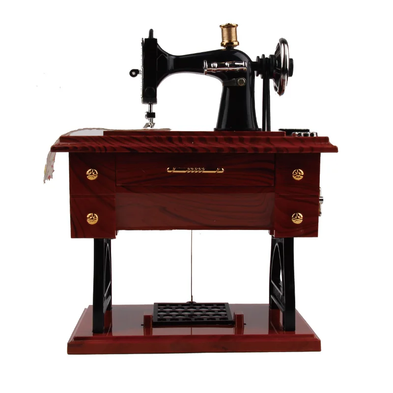 Creative Gifts Birthday Gift Music Boxes Mini Sewing Machine Music Box  Retro Sewing Clockwork Music Box Gift