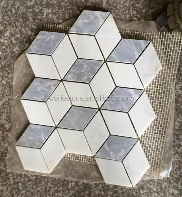 3dシンプルなモザイク模様のタイル 白い色の石のモザイク Buy シンプルなモザイクパターンタイル モザイクパターン装飾的な床タイル クレイジーパターンタイル Product On Alibaba Com