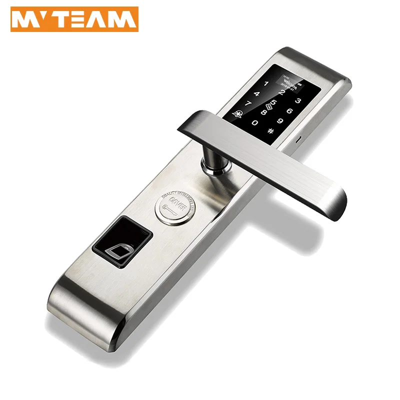 Front Door Keyless Entry Fingerprint and Code Touchscreen Smart Electronic Mortise Lock Electric Door Lock OEM