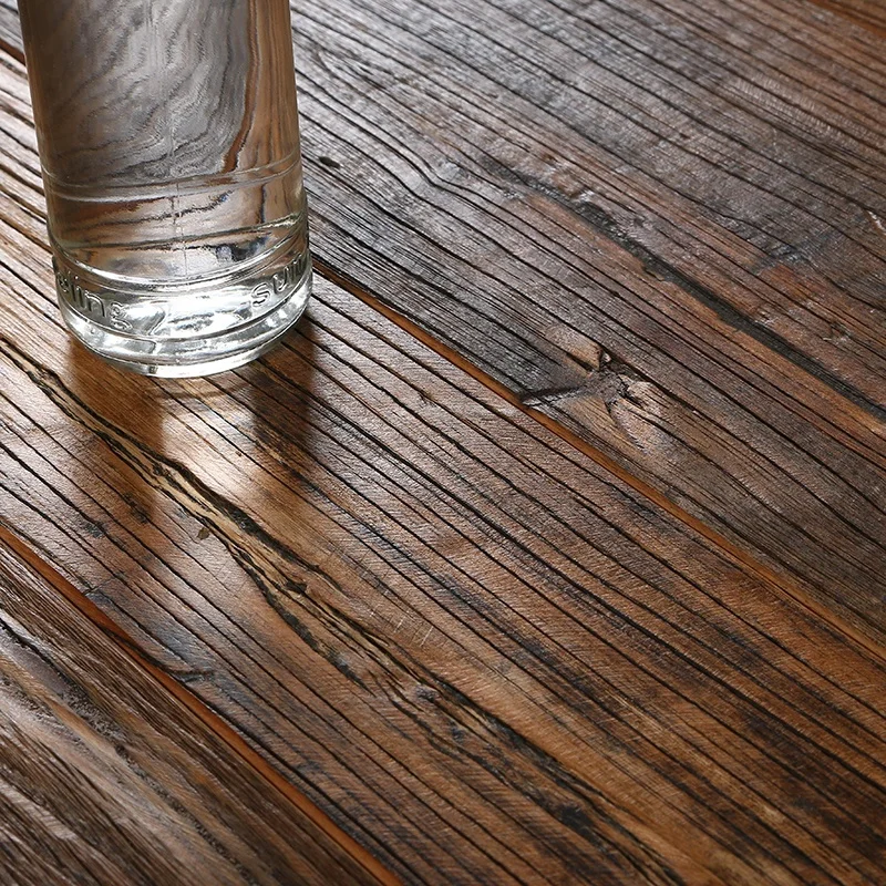 优质老化木材宽幅木板再生橡木拉丝工程木地板