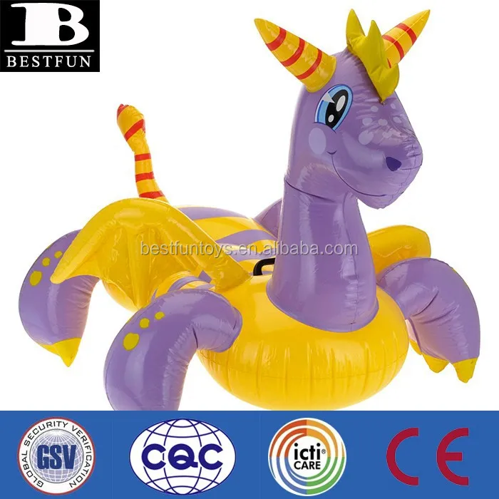 Promotional PVC Inflatable Dragon Pool Floating Water Toy Plastic Blow up Dragon Rider Float Toys