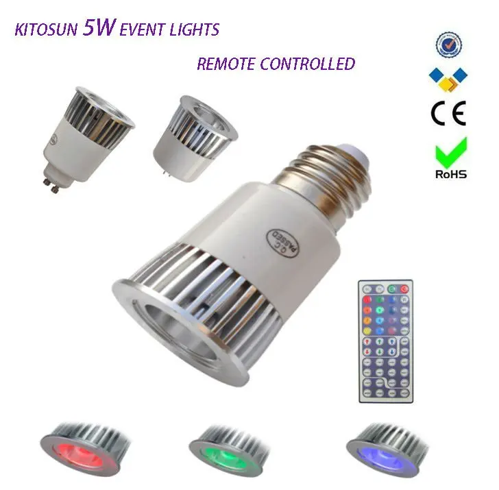 Elaborate Super bright memory function best quality Remote-controlled 5W RGB LED Spot light