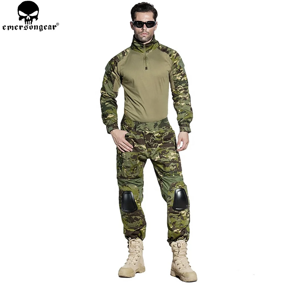 Emerson Airsoft Hunting bdu Uniform Combat Tactical G3 Uniform and Knee Pad MCAD 