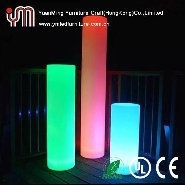Беспроводные цилиндрические колонны с подсветкой для улицы
