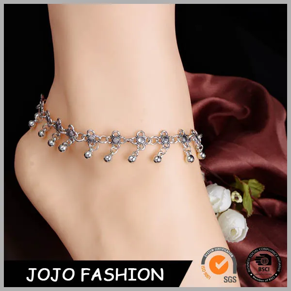 Мода серебряные ювелирные изделия браслет оптовая серебряная роза прелести браслет на лодыжке