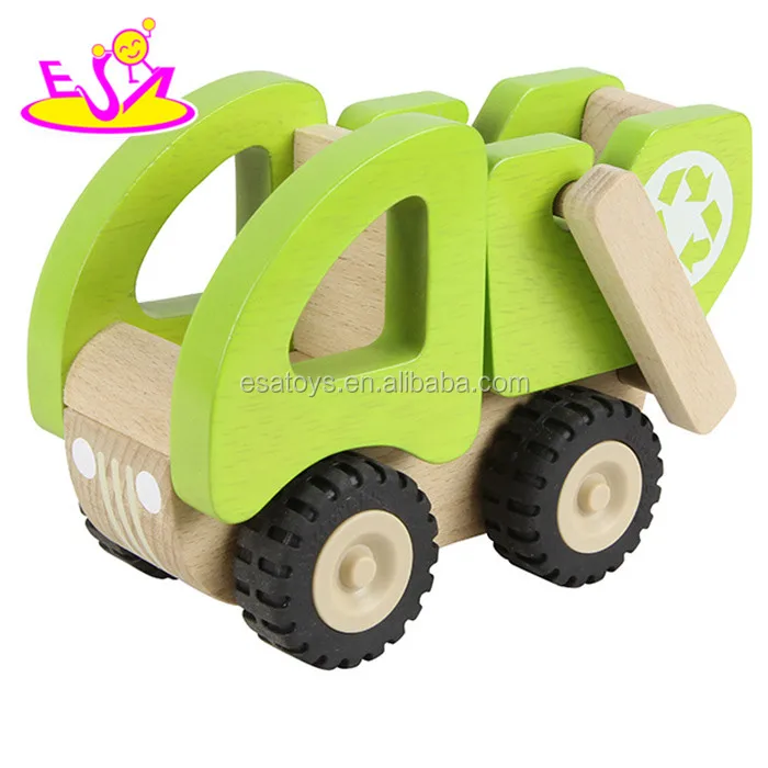 wooden garbage truck toy