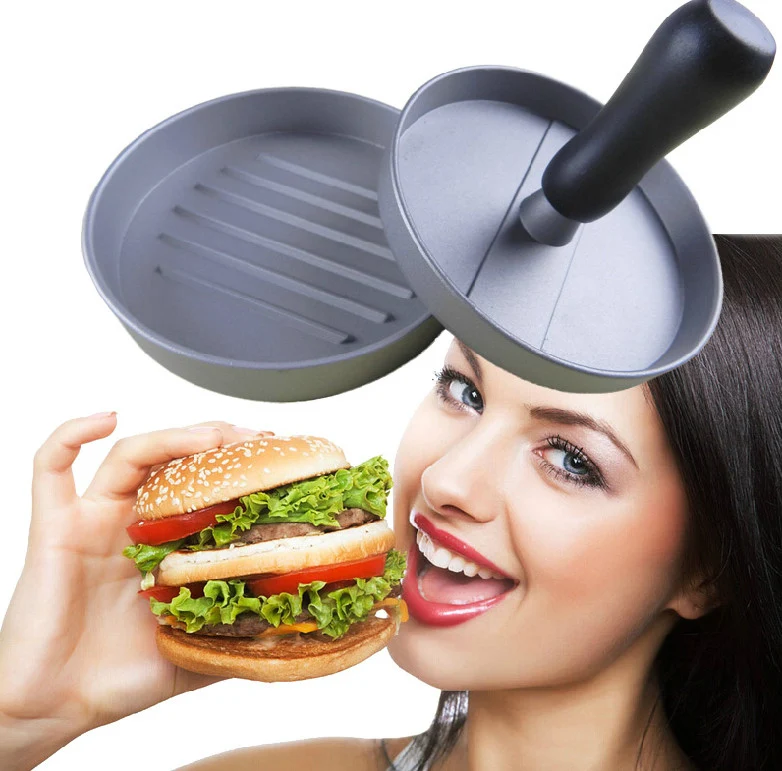 Non-stick single hamburger press