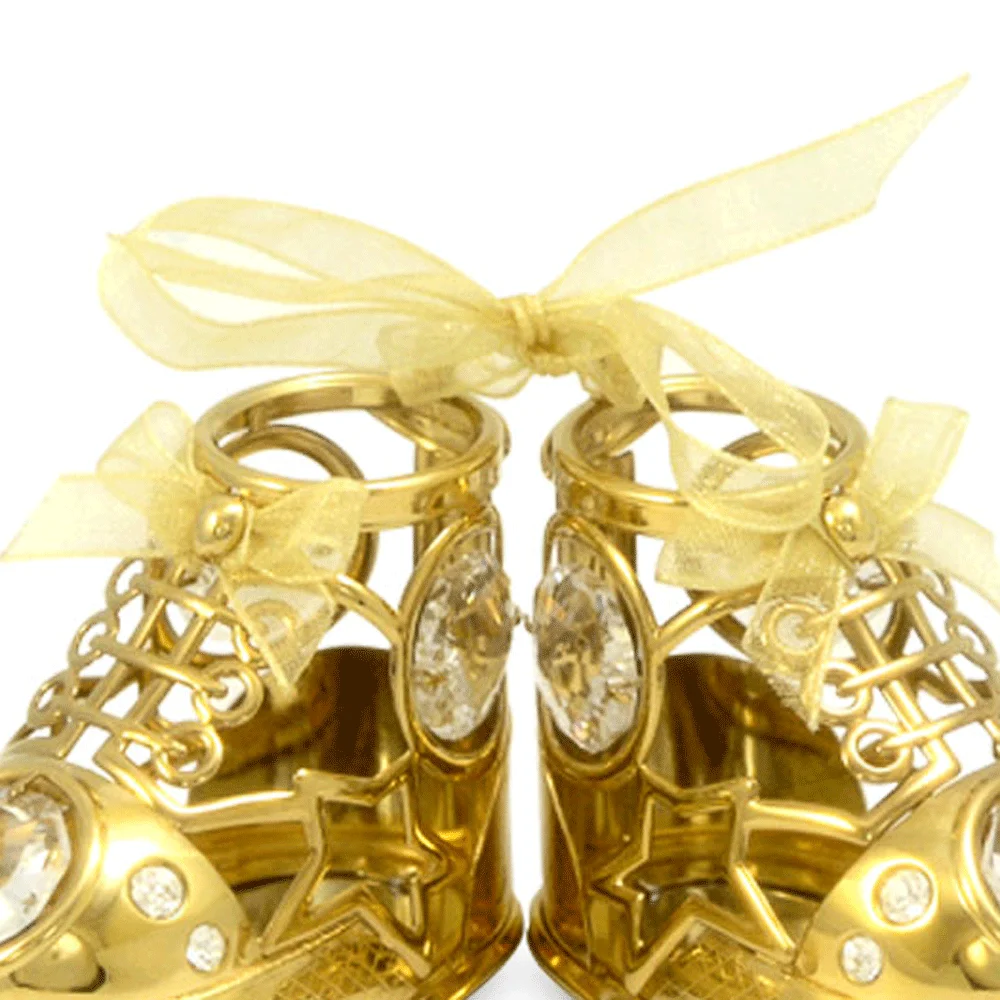 
Заказные милые металлические детские сувенирные подарки Crystocraft с золотым покрытием, украшенные кристаллами бриллиантовой огранки, детская обувь 