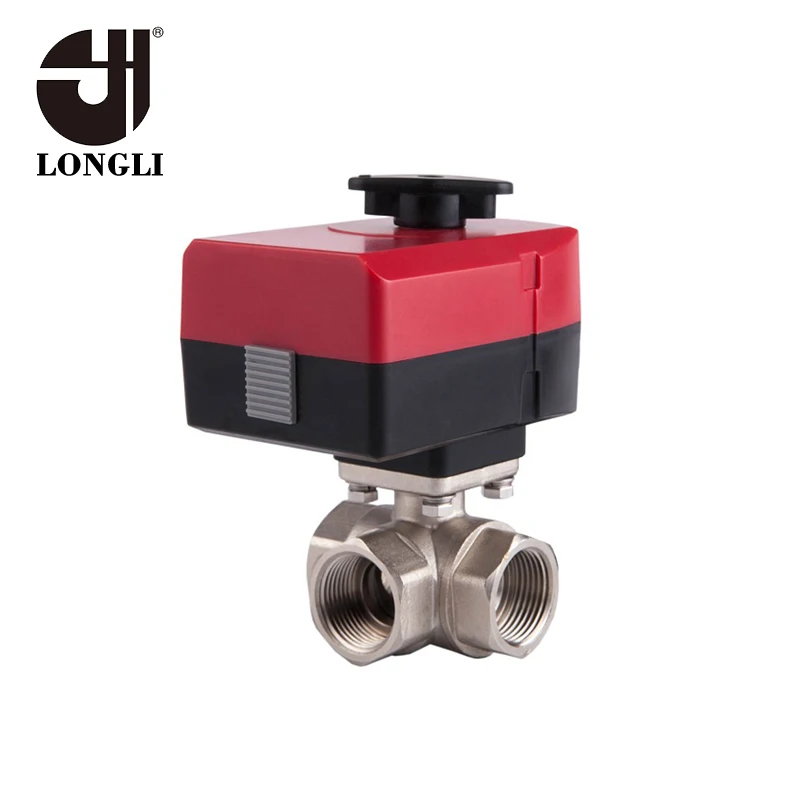 AQUA600-2 220v 3 way hydraulic brass galvanized ball valve