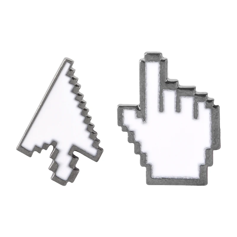 Cursor Enamel Pin White Window icon Arrow/Hand Cursor Lapel pin Brooch Computer 